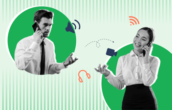 Salesperson talking to customer on the phone