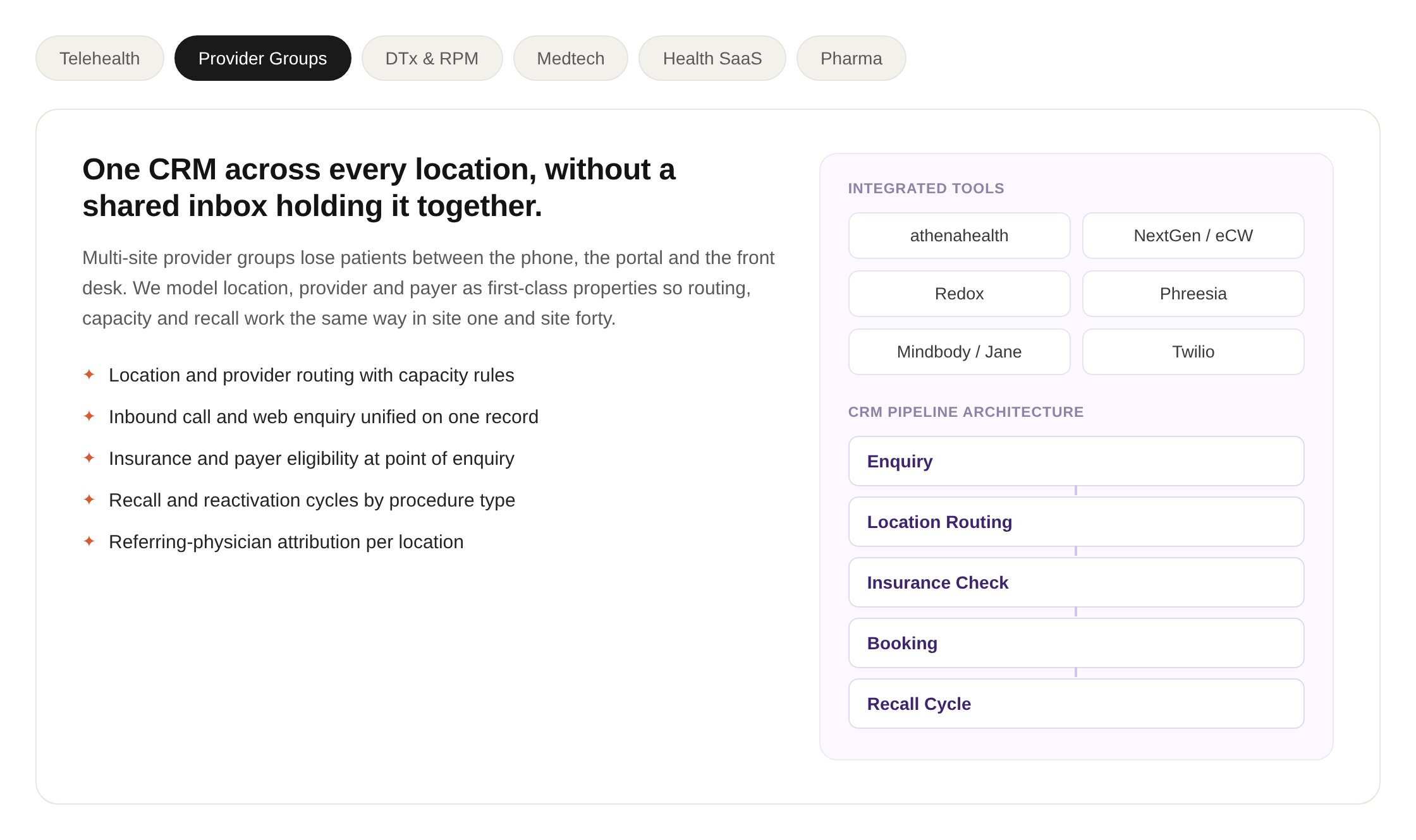 Provider groups