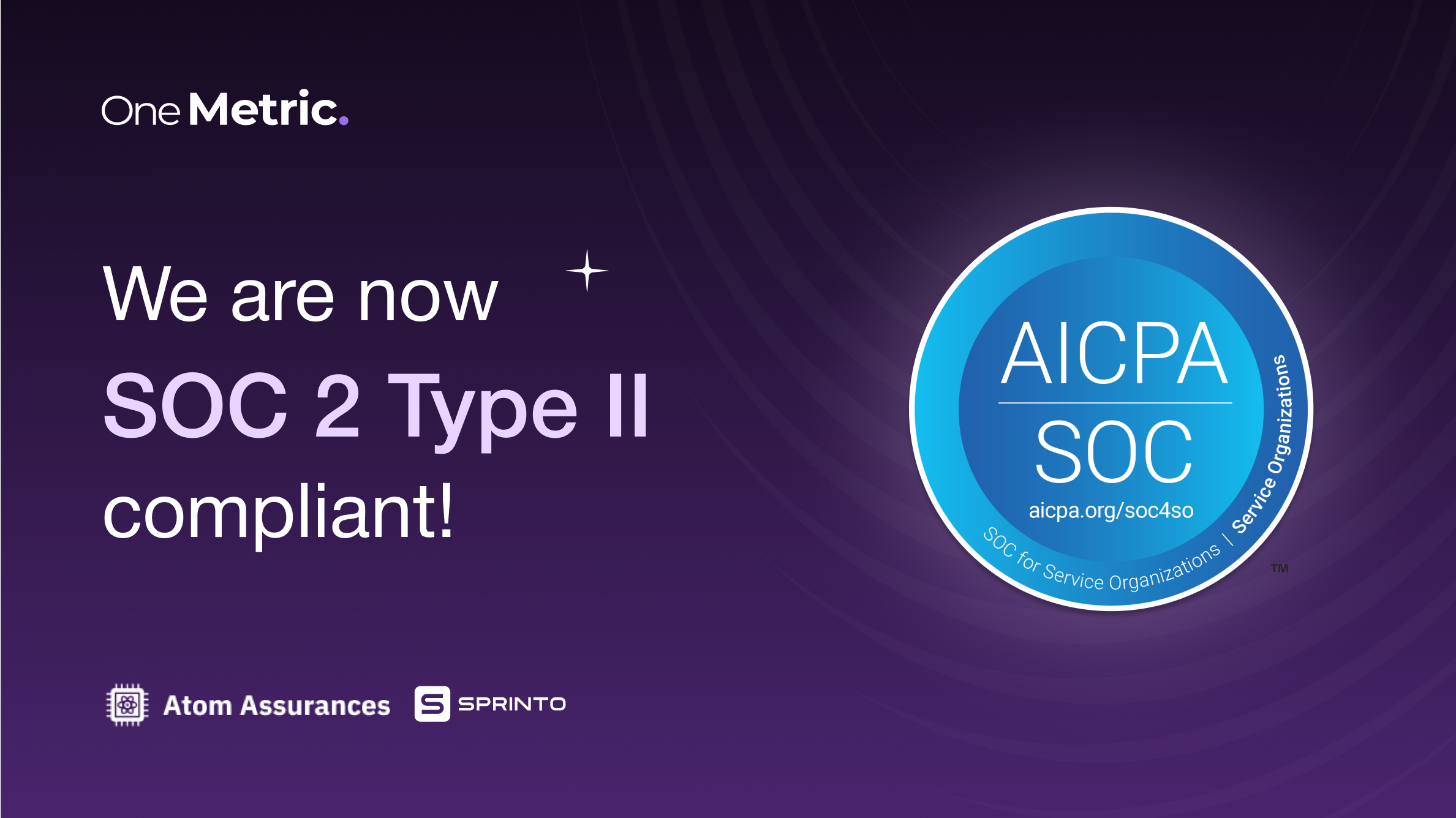 OneMetric is now SOC2 Type II Compliant